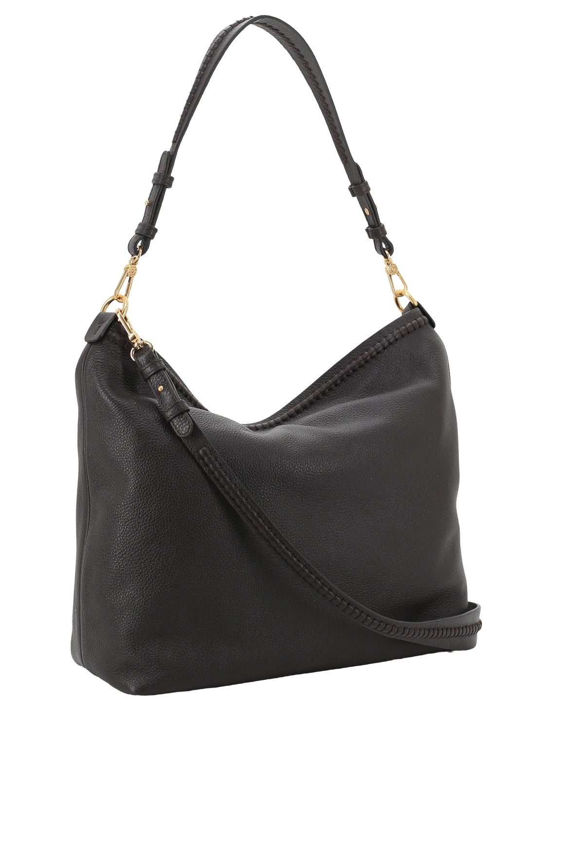 ABRO - Grand sac porté épaule en cuir SIGNATURE Dark Brown