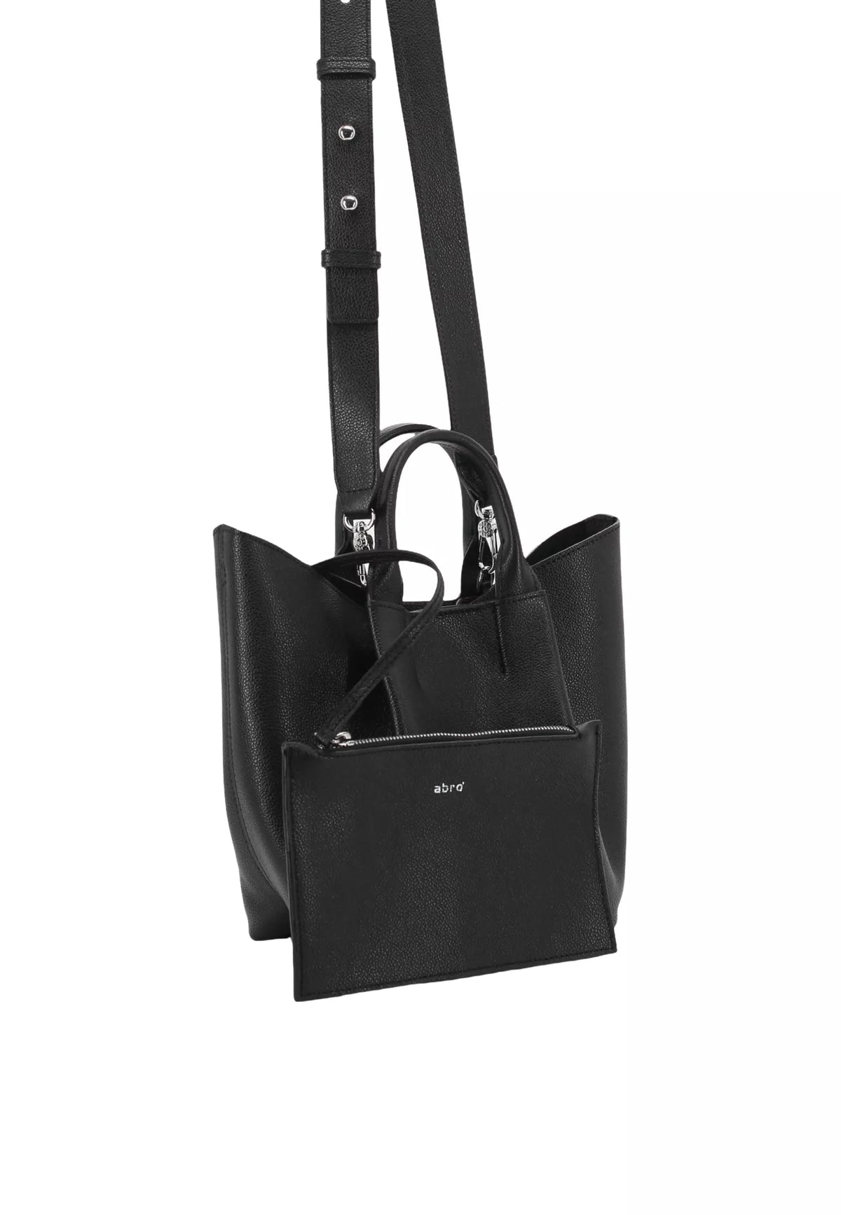 ABRO - Sac shopping en cuir grainé ESSENTIAL Noir