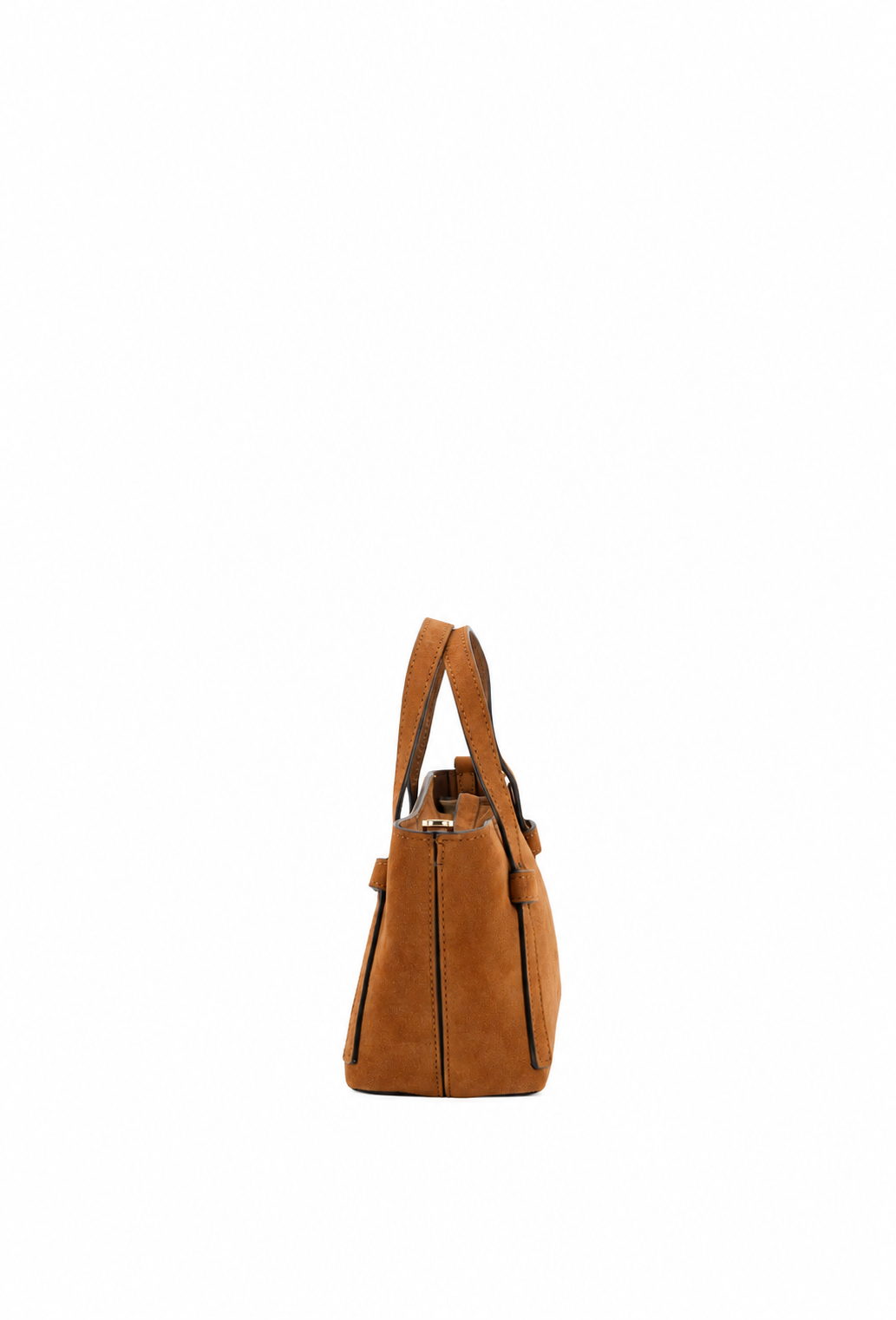 ABRO – Petit sac à main Cosmo Mini en cuir suédé Cognac