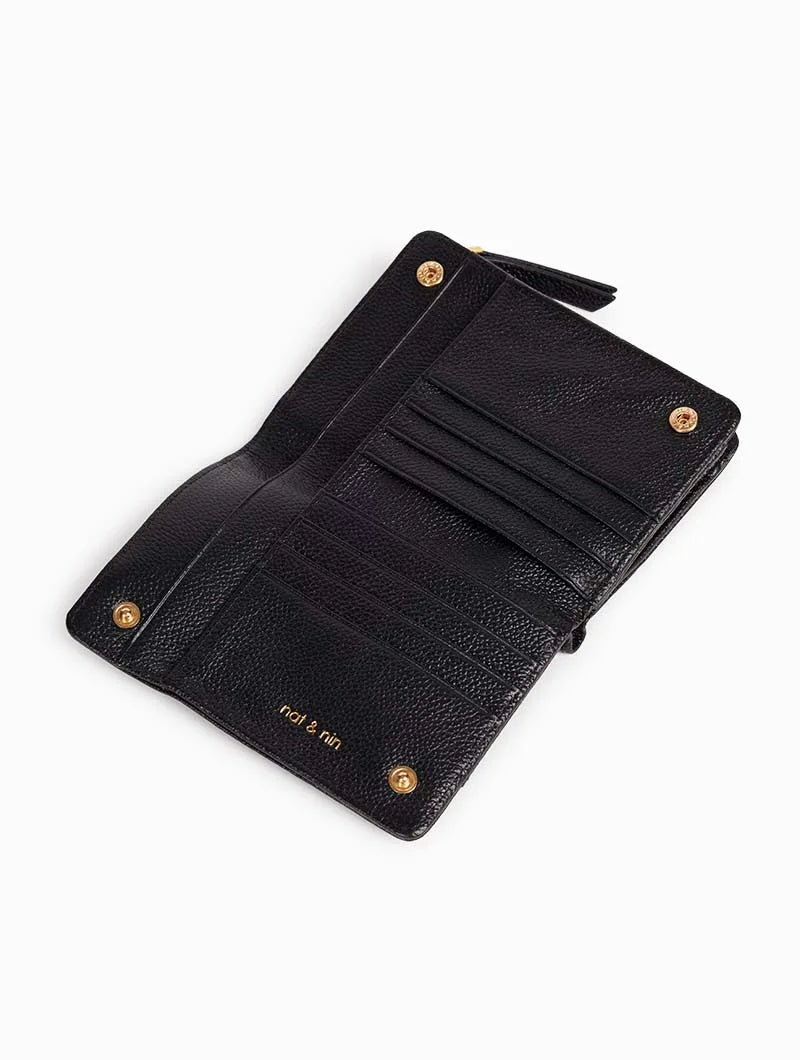 Portefeuille compact Isis Noir Nat & Nin – vue 2