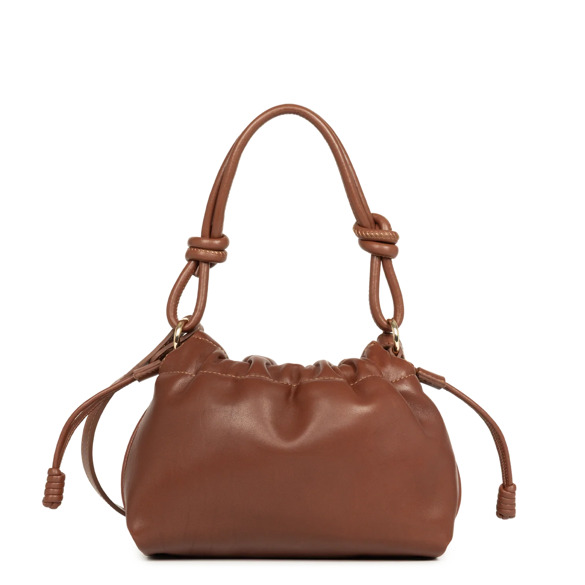 LANCASTER - Petit sac besace Lancaster Lush en cuir d'agneau Cognac