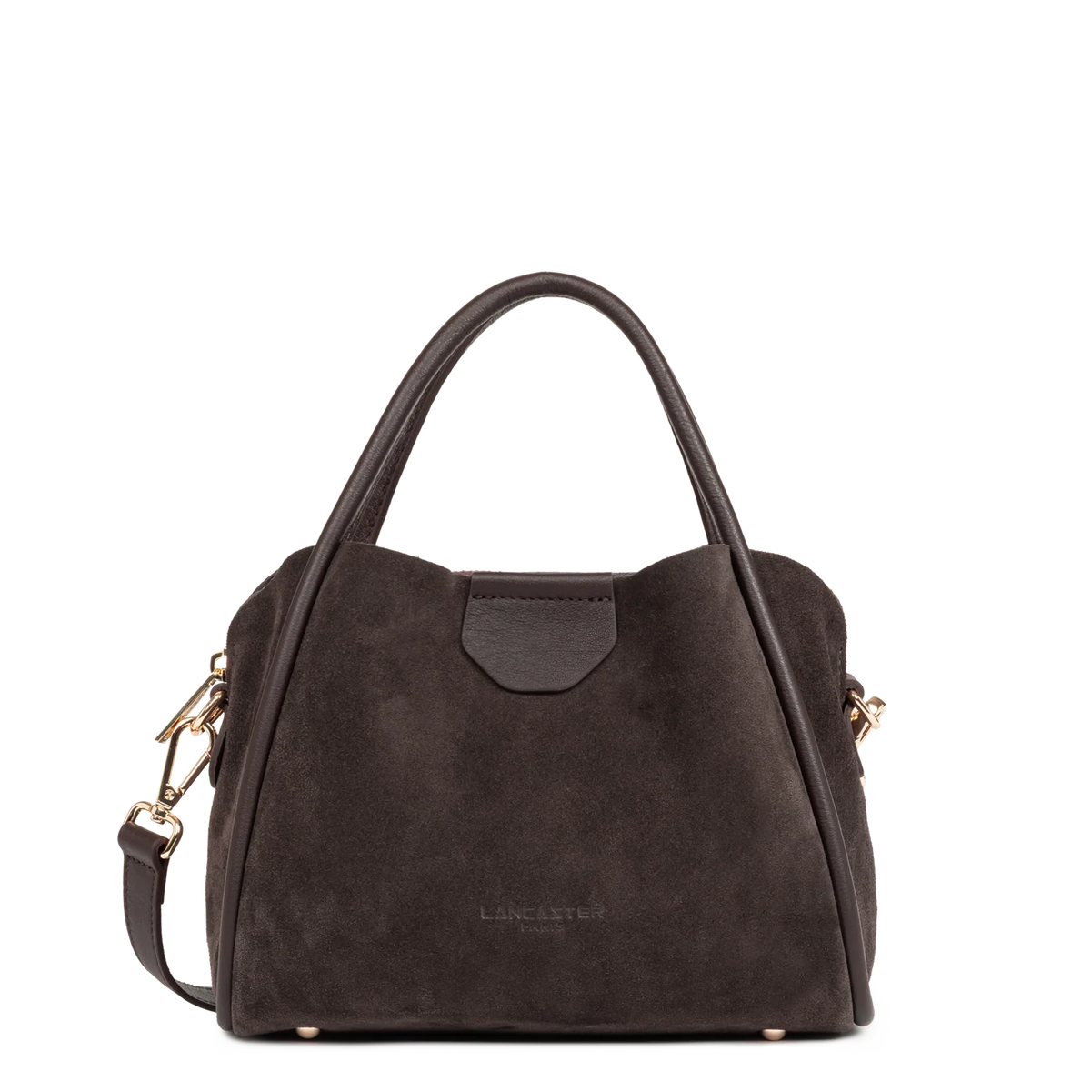 LANCASTER - Petit sac à main Lancaster Suède Ida en cuir velours marron