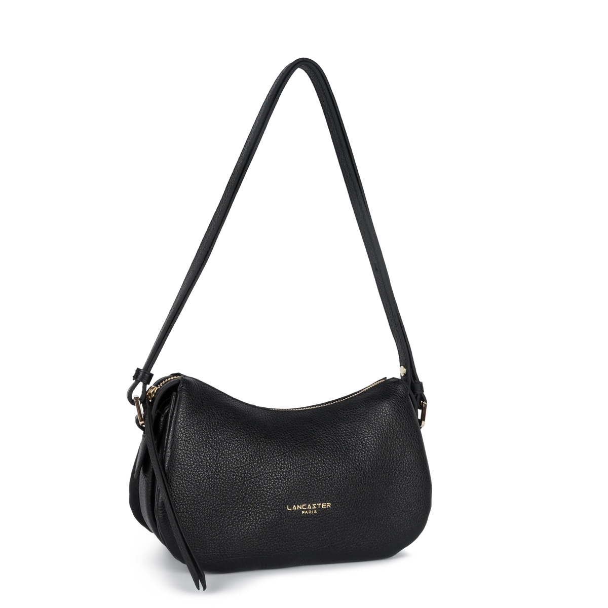 LANCASTER - Petit sac besace Lancaster Dune en cuir grainé noir