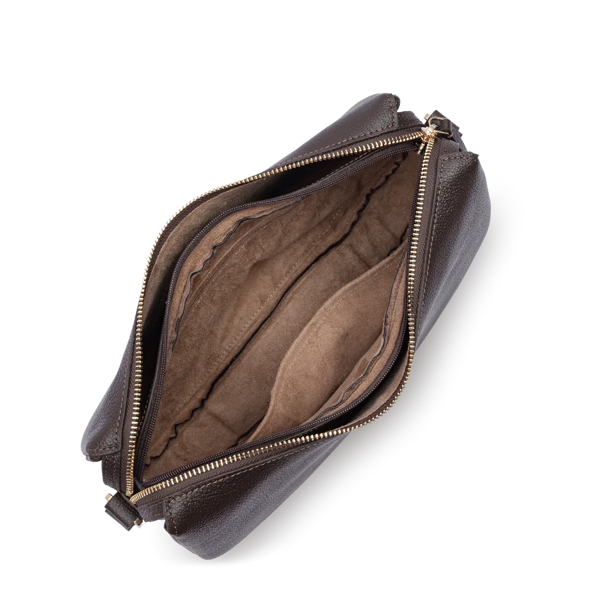 LANCASTER - Sac besace Lancaster Dune en cuir grainé marron