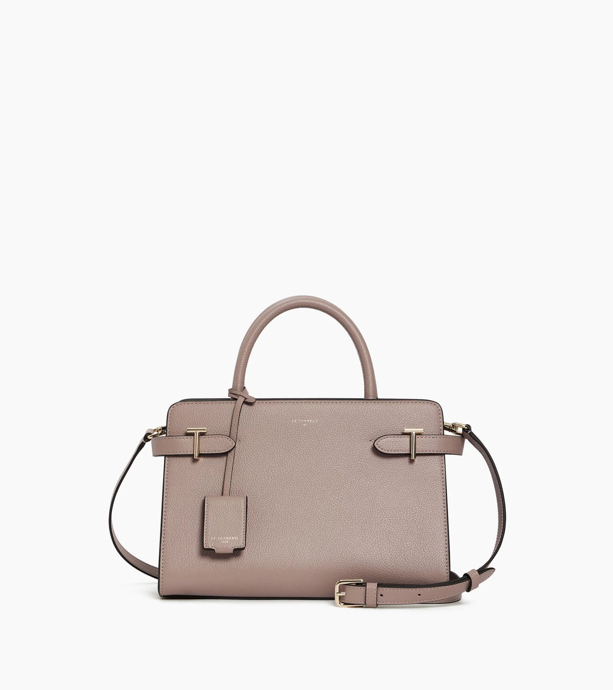 Sac à main moyen modèle Emilie en cuir grainé Gris Fossile Le Tanneur