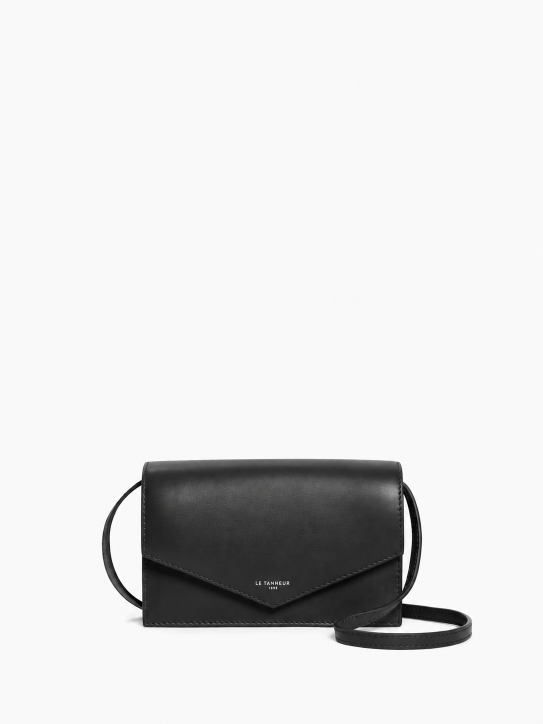 Pochette Paulette en cuir lisse Noir Le Tanneur