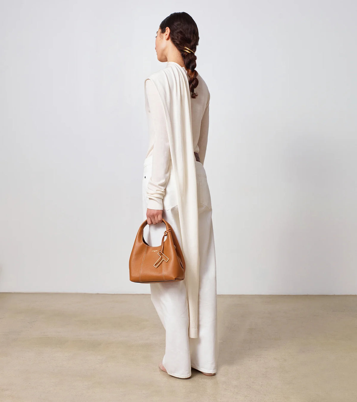 Sac porté épaule petit Juliette en cuir grainé Tan Le Tanneur – vue 3