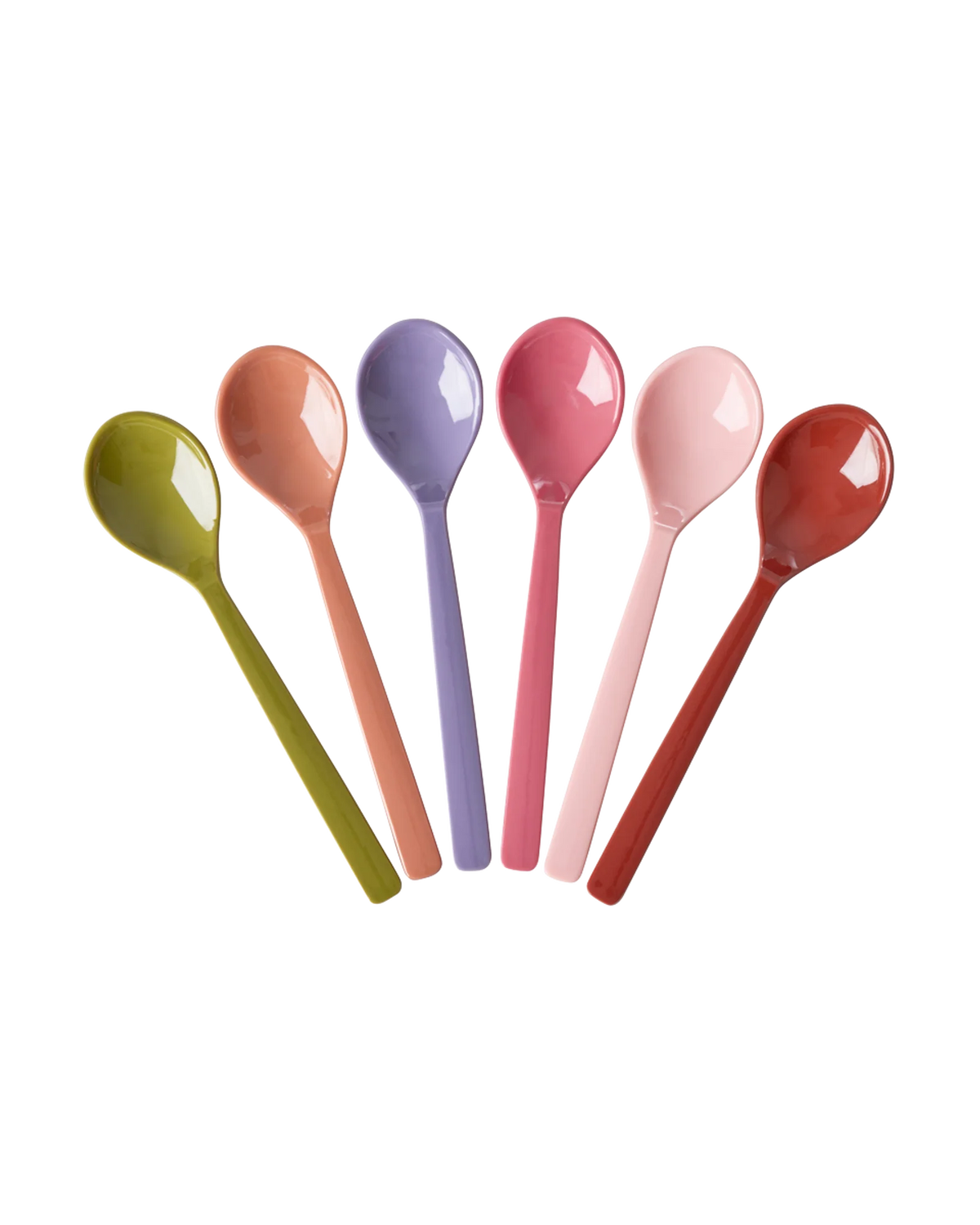 RICE - Lot de 6 cuillères à café multicolores en mélamine