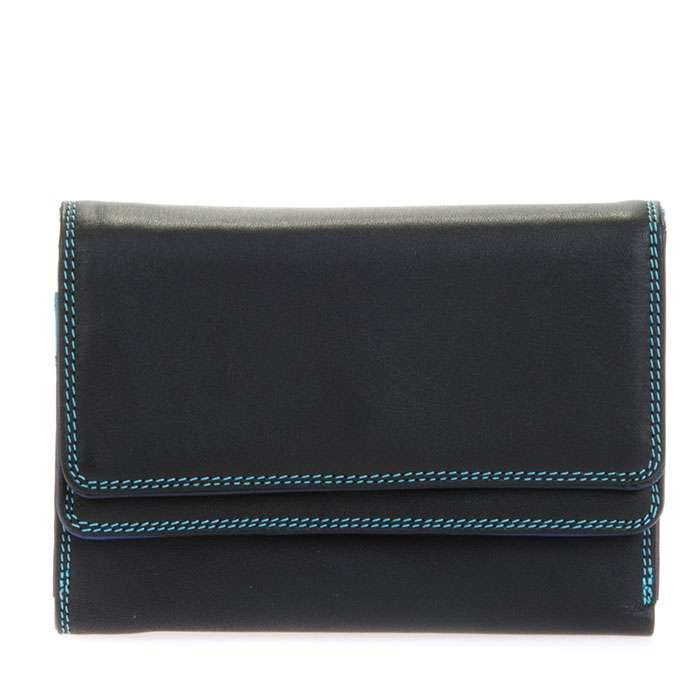 Portefeuille Noir à double rabat en cuir Mywalit