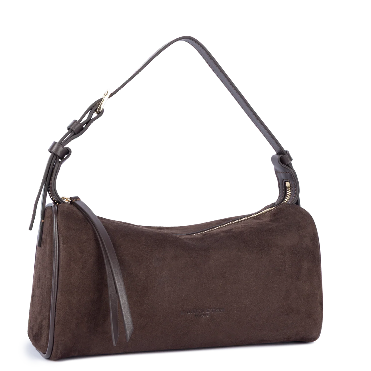 Sac baguette porté épaule en cuir velours Suède Marron Lancaster – vue 2