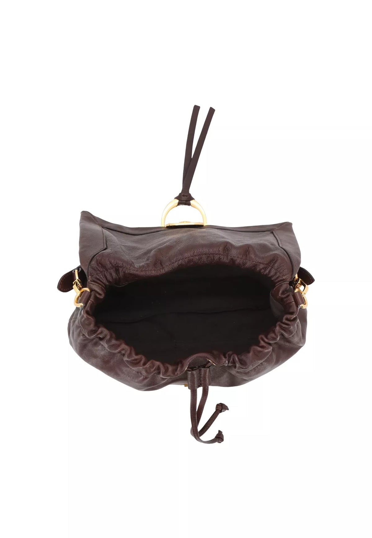Sac porté épaule en cuir lisse Temi Medium Brun Abro – vue 2