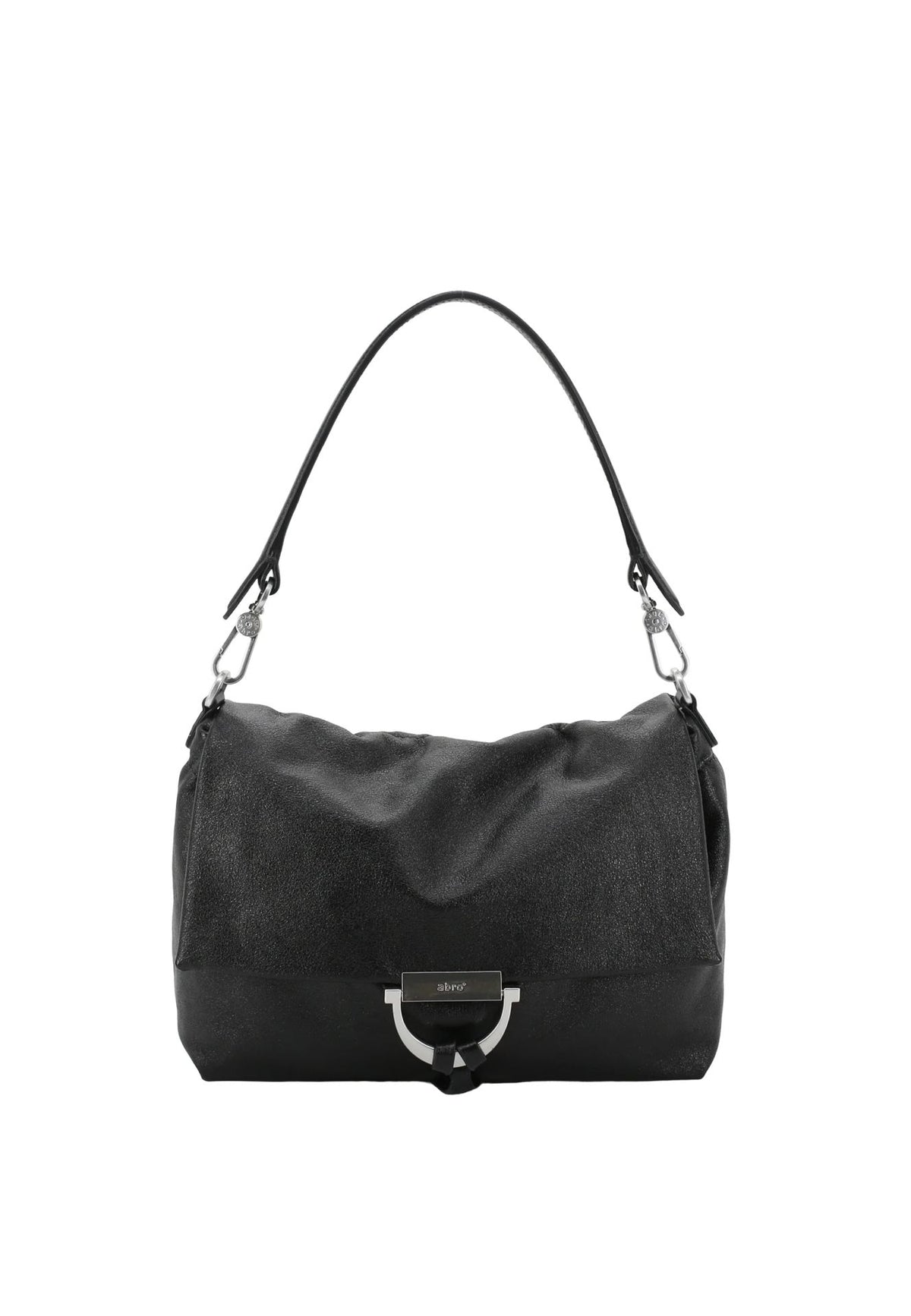 Sac porté épaule en cuir lisse Temi Medium Noir Abro