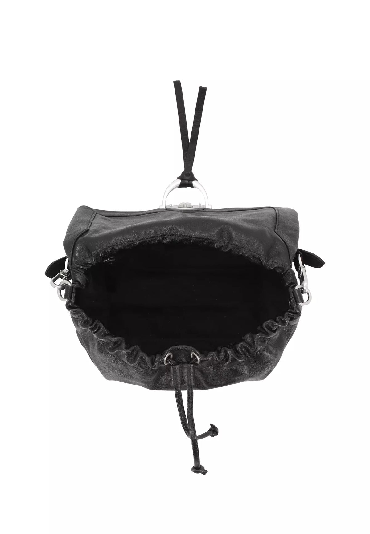 Sac porté épaule en cuir lisse Temi Medium Noir Abro – vue 3