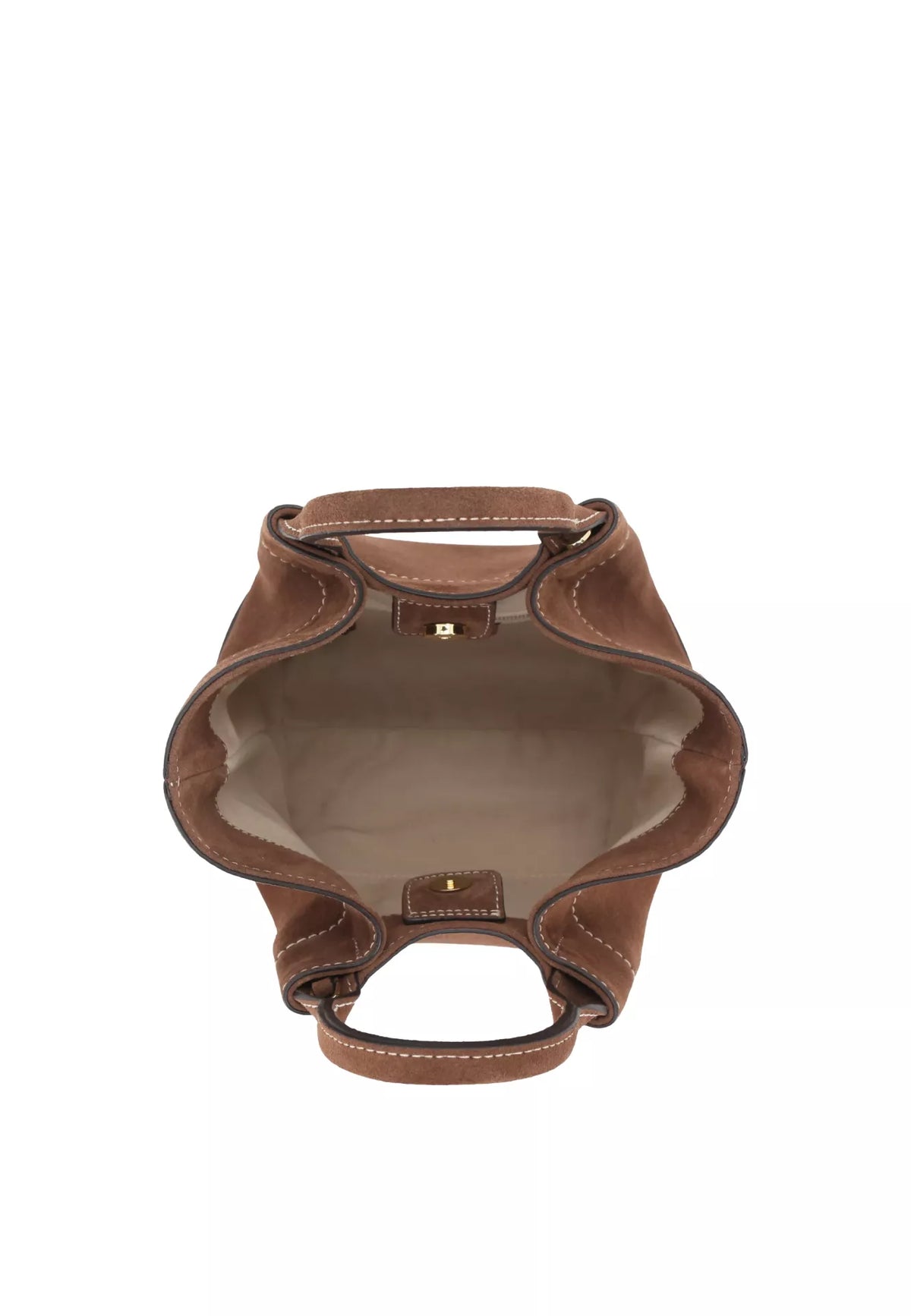 ABRO - Sac shopping en daim ESSENTIAL Marron foncé