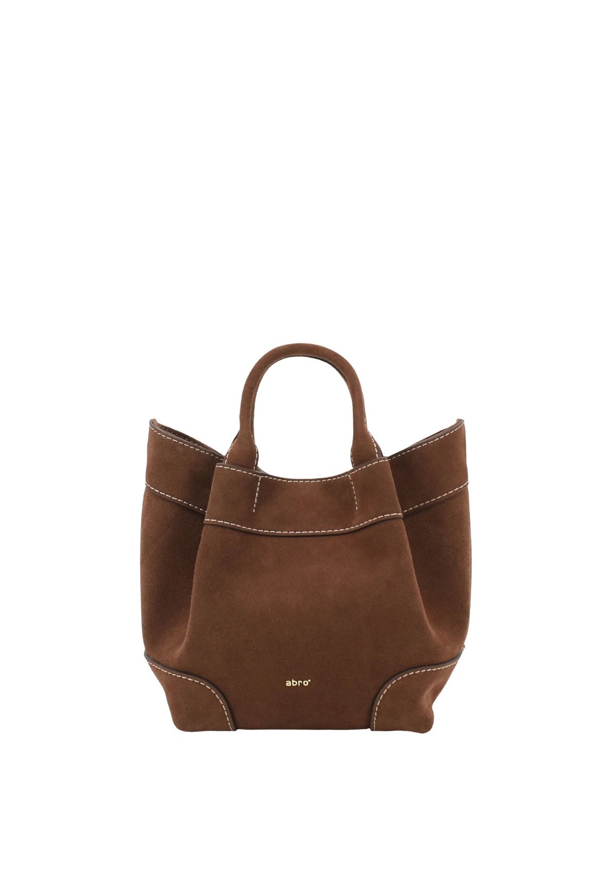 ABRO - Sac shopping en daim ESSENTIAL Marron foncé