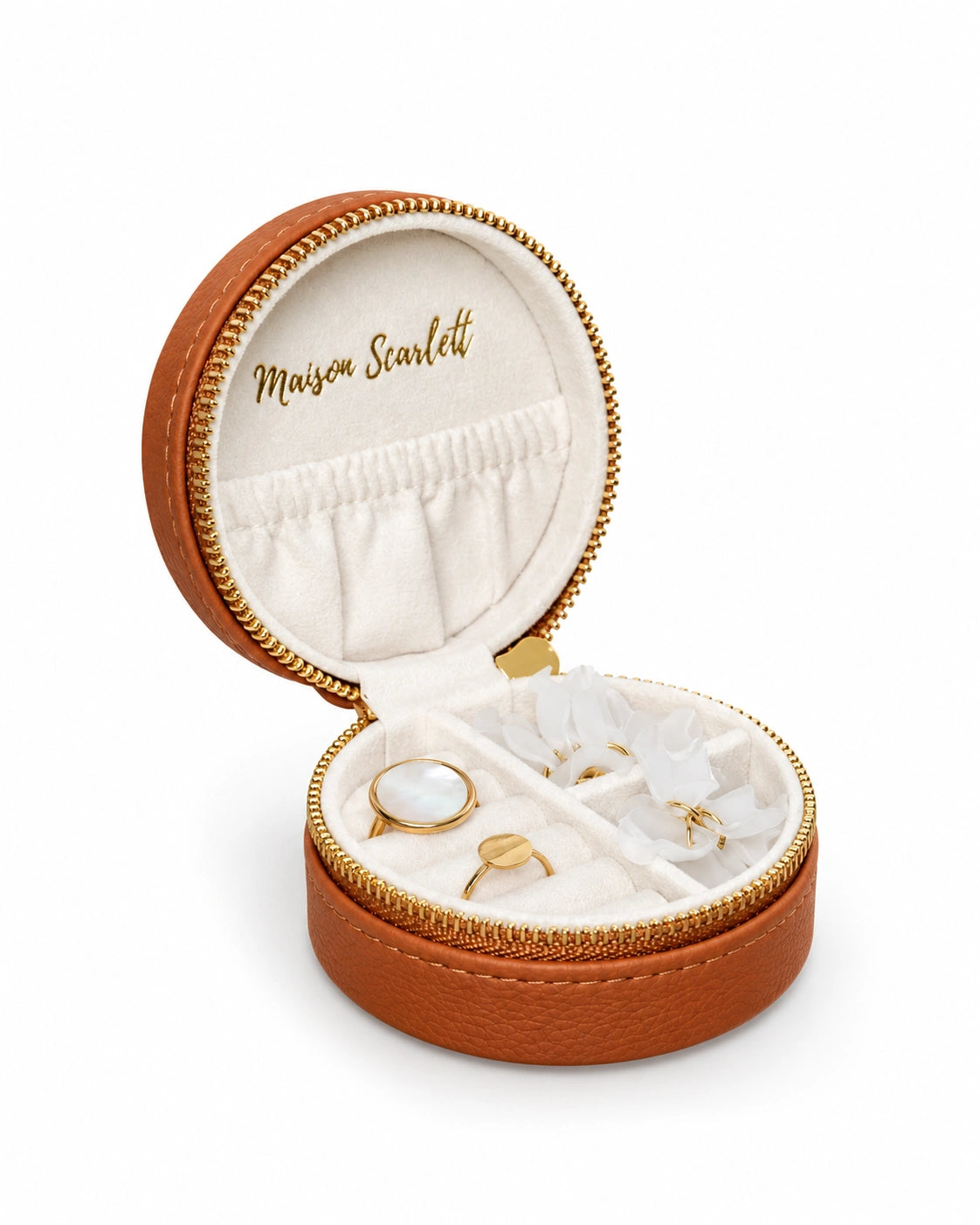 MAISON SCARLETT - Boite à bijoux Yvonne PU Camel
