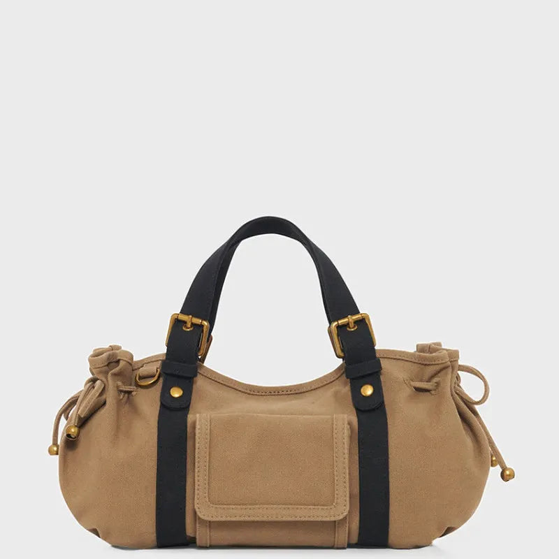 Sac à main 18H toile Kaki /Noir Gérard Darel