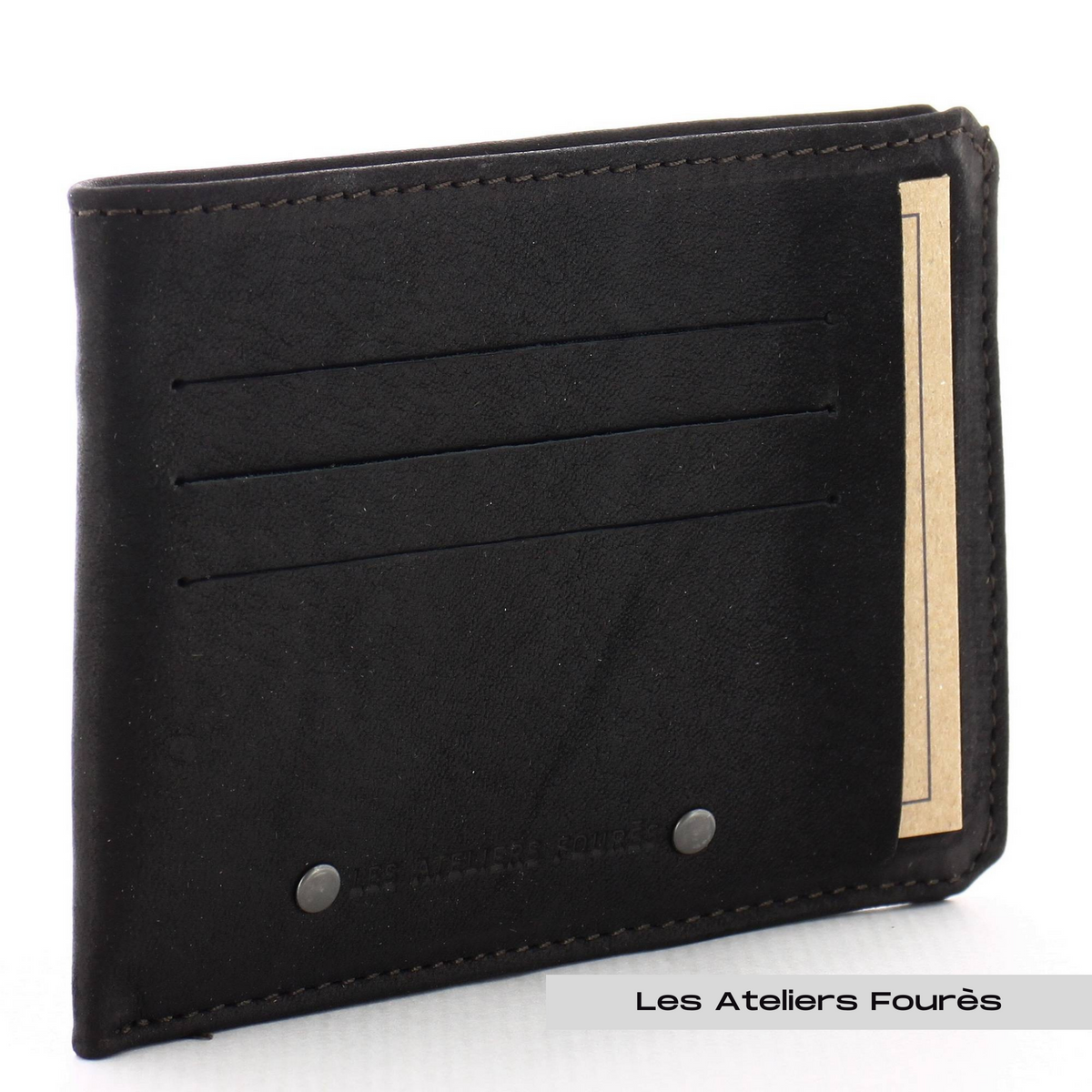 Porte papiers en cuir raffiné Baroudeur Les Ateliers Fourès – vue 5