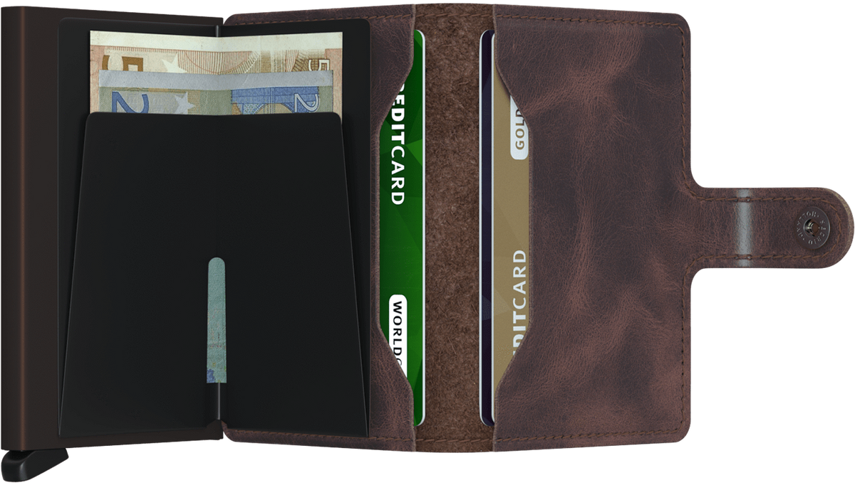 Porte cartes Miniwallet Vintage Chocolat Secrid – vue 3