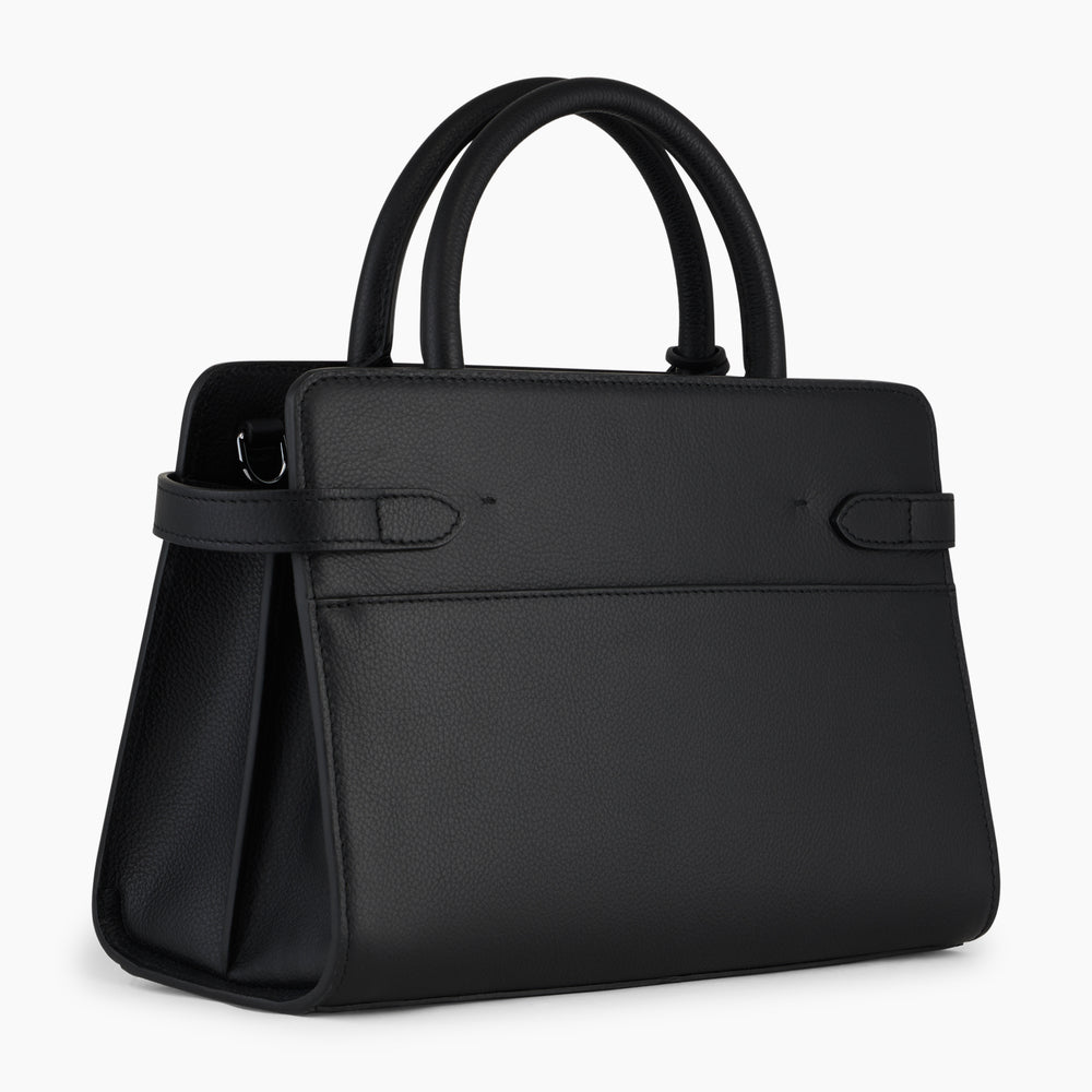 Sac à main moyen modèle Emilie en cuir grainé noir Le Tanneur – vue 4