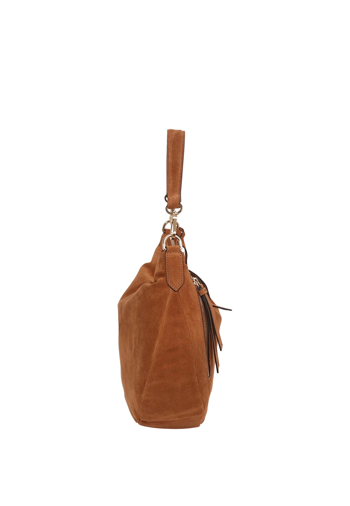 ABRO - Petit sac à main cuir velours JUNA Small Cognac