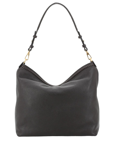 ABRO - Grand sac porté épaule en cuir SIGNATURE Dark Brown