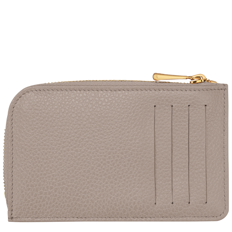 Le Foulonné Porte cartes cuir Tourterelle Longchamp