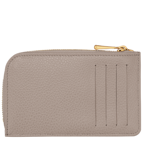 Le Foulonné Porte cartes cuir Tourterelle Longchamp
