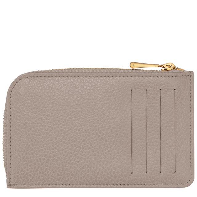 Le Foulonné Porte cartes cuir Tourterelle Longchamp