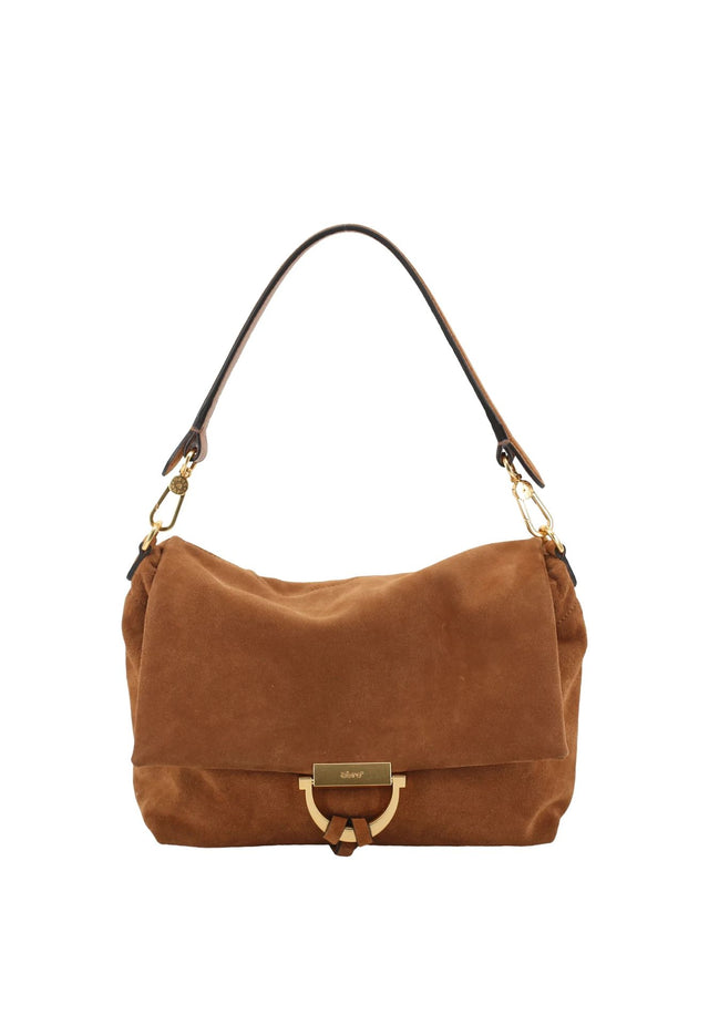 Sac porté épaule en daim Temi Medium Cognac Abro