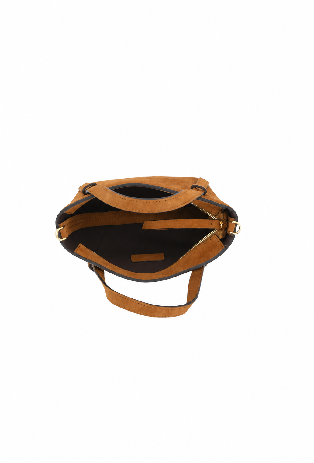 ABRO – Petit sac à main Cosmo Mini en cuir suédé Cognac