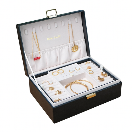 Boite à bijoux Louise Cuir PU Noir Maison Scarlett