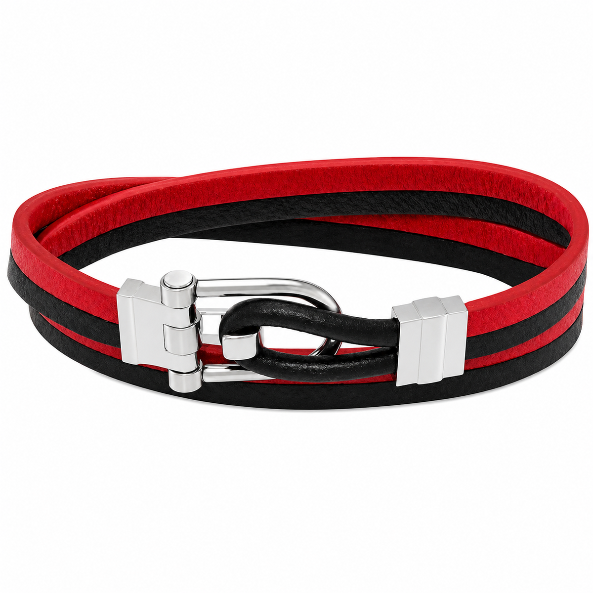 Bracelet Urban Spirit bracelet cuir rouge et noir Montblanc – vue 3