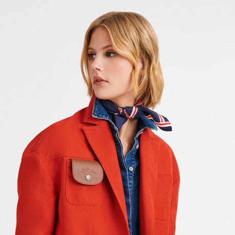 Foulard soie Go the extra Mile Navy Longchamp