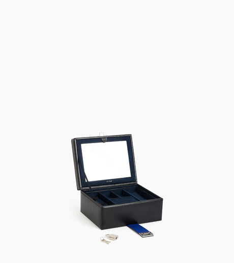 Petite boîte à bijoux en cuir Noir Le Tanneur
