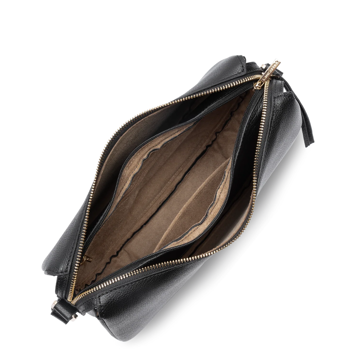LANCASTER - Sac besace Lancaster Dune en cuir grainé noir