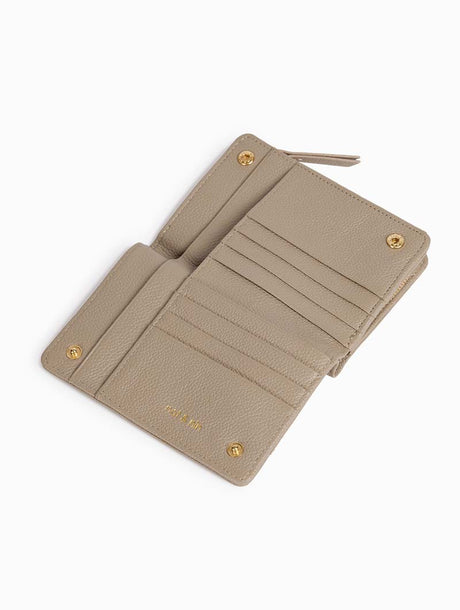 Portefeuille compact Isis Grège Nat & Nin – vue 2