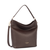 LANCASTER - Grand sac seau Dune en cuir grainé marron
