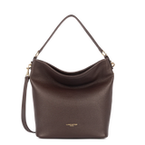 LANCASTER - Grand sac seau Dune en cuir grainé marron