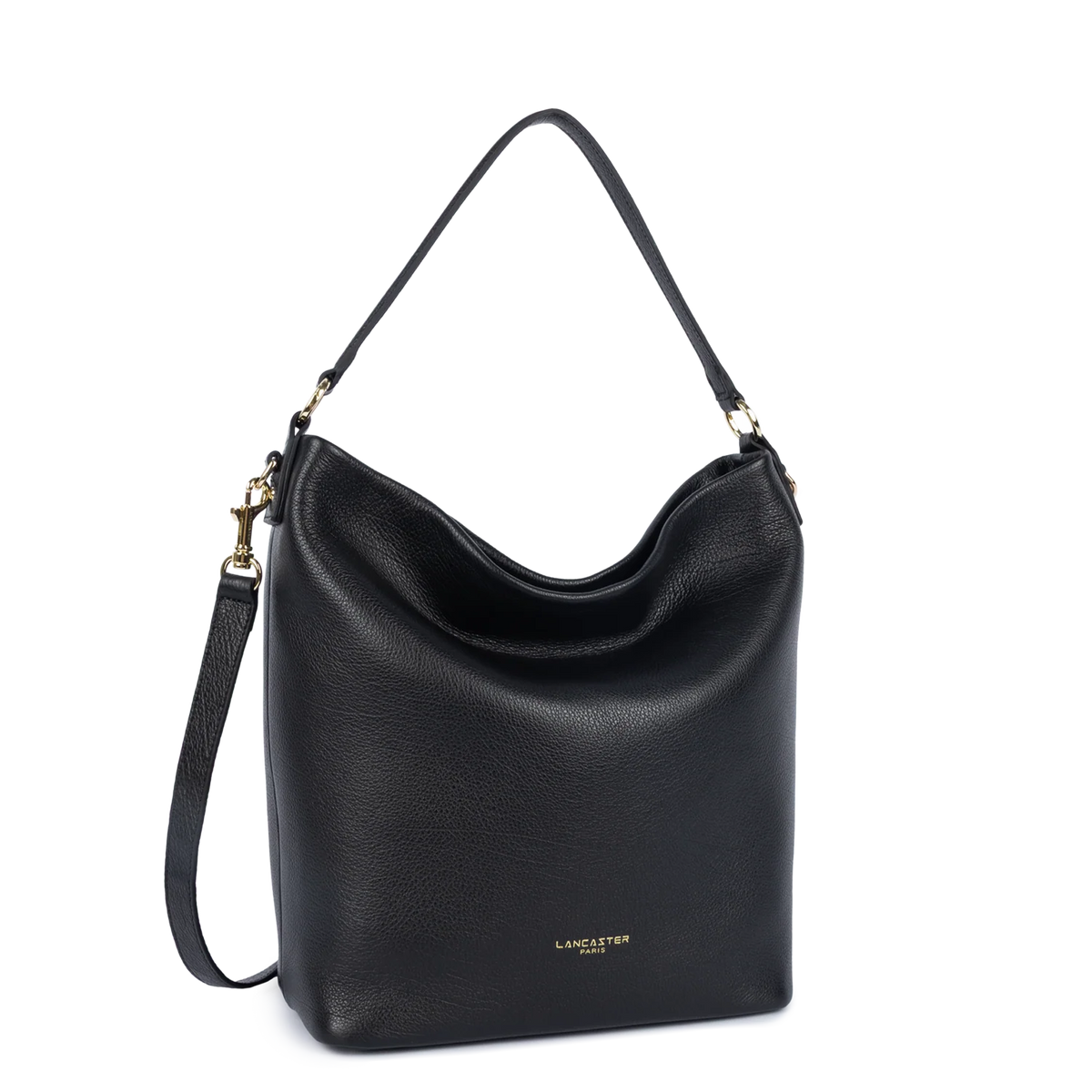 LANCASTER - Grand sac seau Dune en cuir grainé noir