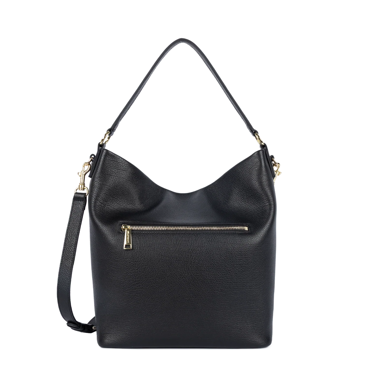 LANCASTER - Grand sac seau Dune en cuir grainé noir