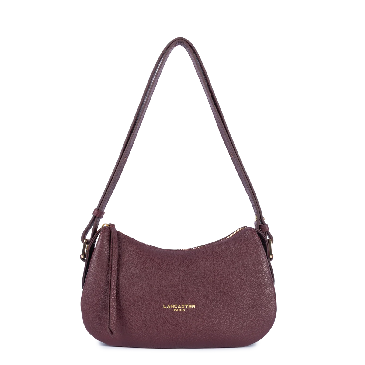 LANCASTER - Petit sac besace Lancaster Dune en cuir grainé bordeaux