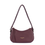 LANCASTER - Petit sac besace Lancaster Dune en cuir grainé bordeaux