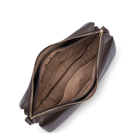 LANCASTER - Sac besace Lancaster Dune en cuir grainé marron
