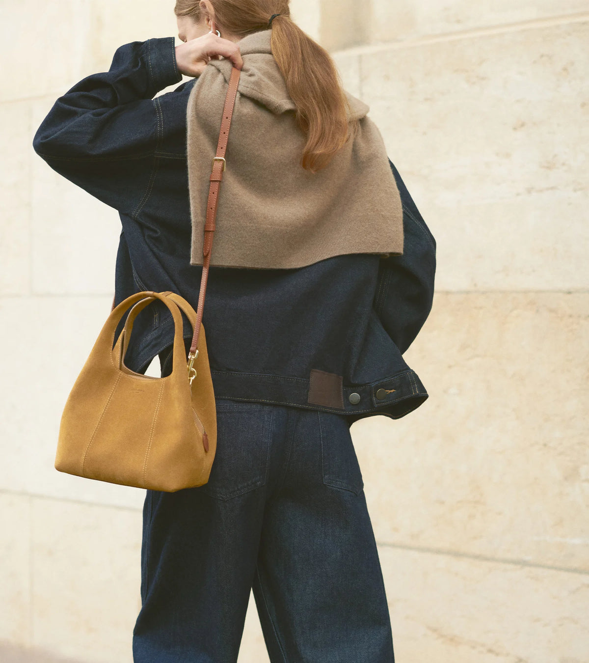 Petit sac à main Juliette en cuir velours Le Tanneur – vue 3