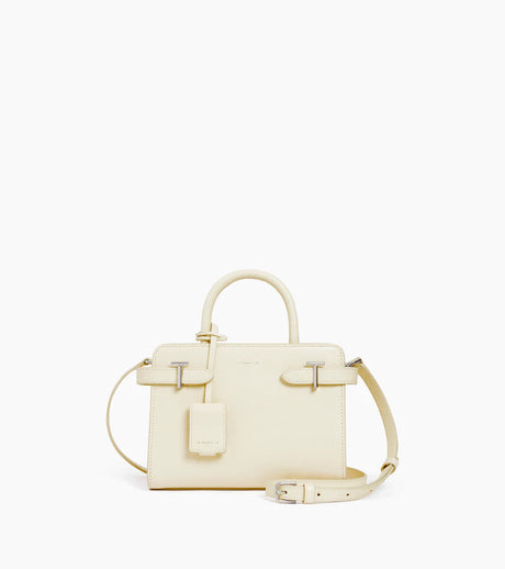 Sac à main petit modèle Emilie en cuir grainé fleur de sel Le Tanneur