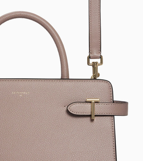 Sac à main moyen modèle Emilie en cuir grainé Gris Fossile Le Tanneur – vue 2