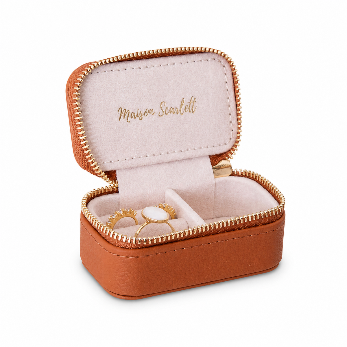 MAISON SCARLETT - Boite à bijoux Marie PU Camel