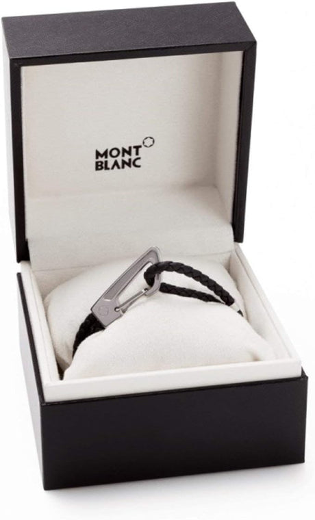 Bracelet tressé Noir mousqueton insert blanc Montblanc – vue 2
