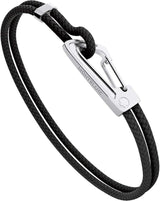 Bracelet tressé Noir mousqueton insert blanc Montblanc